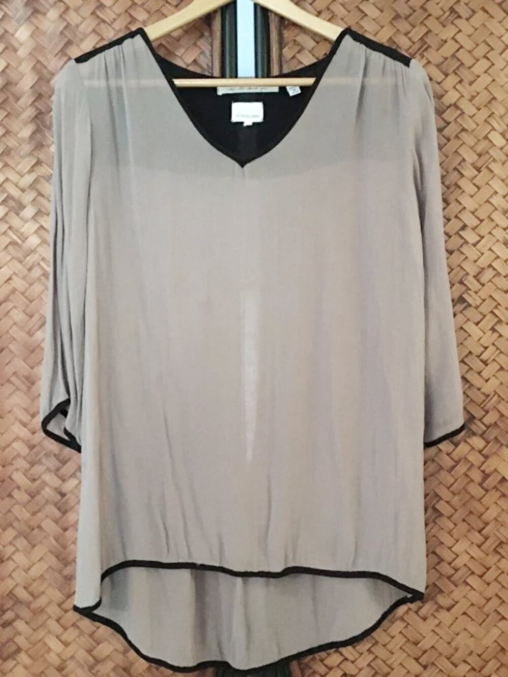 Peppercorn Y2K Sheer Boho 3/4 Sleeve Tunic Blouse Small Whimsigoth